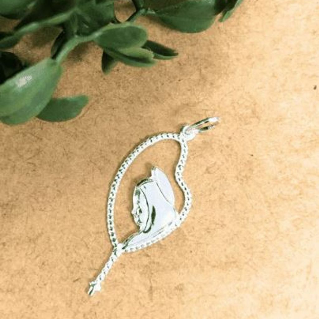 Pingente de prata 925 Terço Virgem Maria