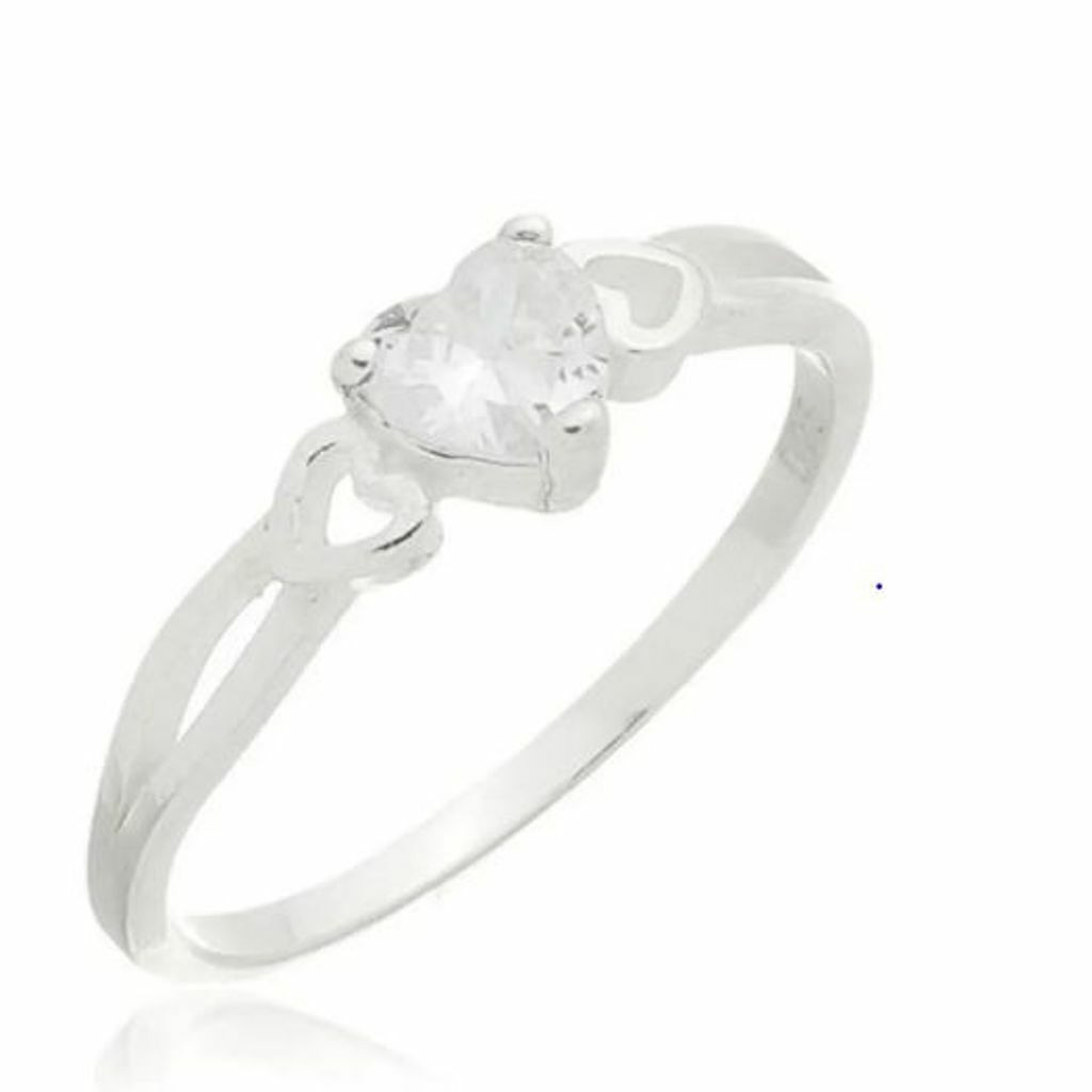 Anel de prata 950 coração 6mm com detalhes vazado