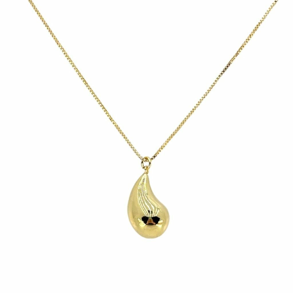 Gargantilha Gota 11X17mm Semi Jóia Ouro