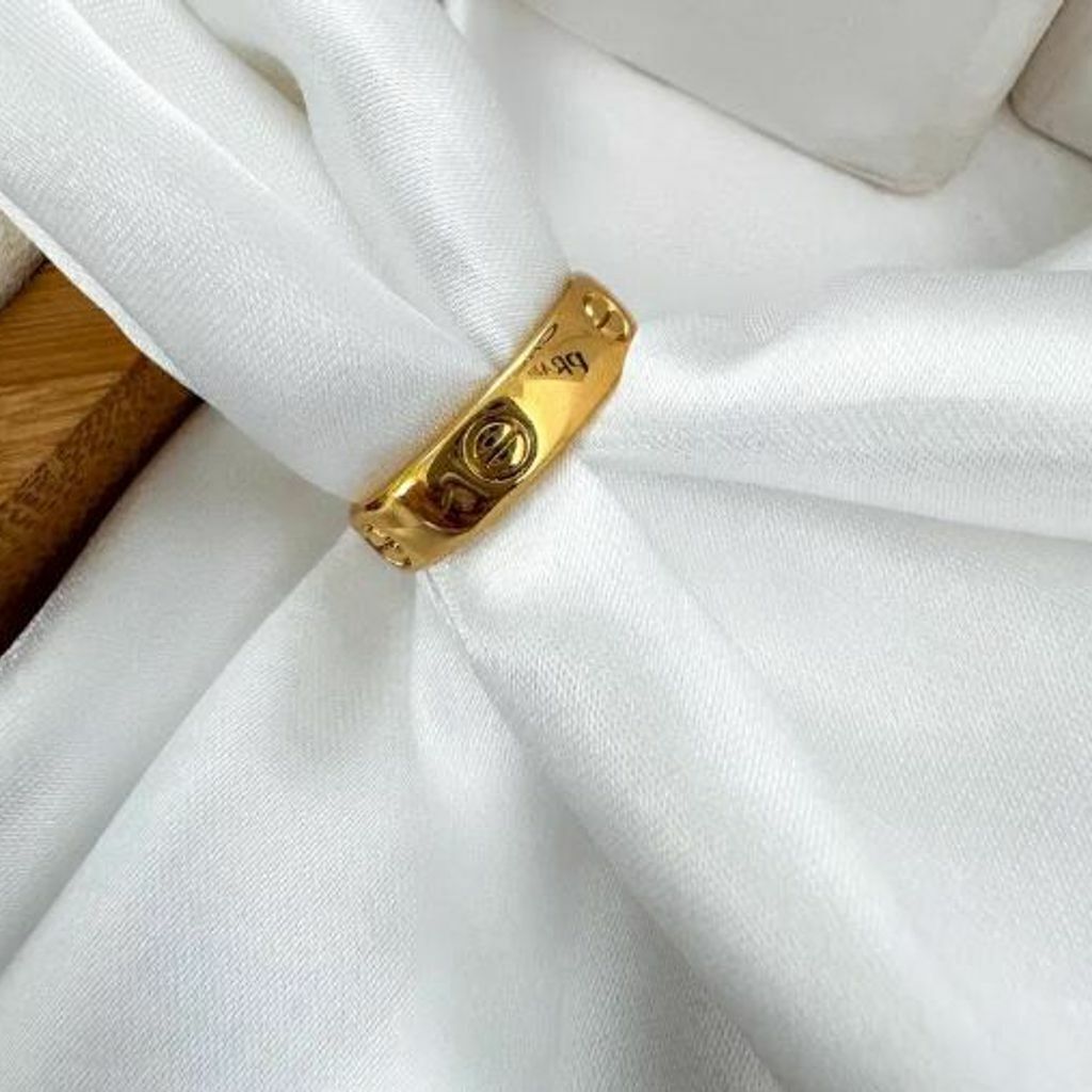 Anel Cartier Regulável Semi Joia a Ouro 18k e Prata