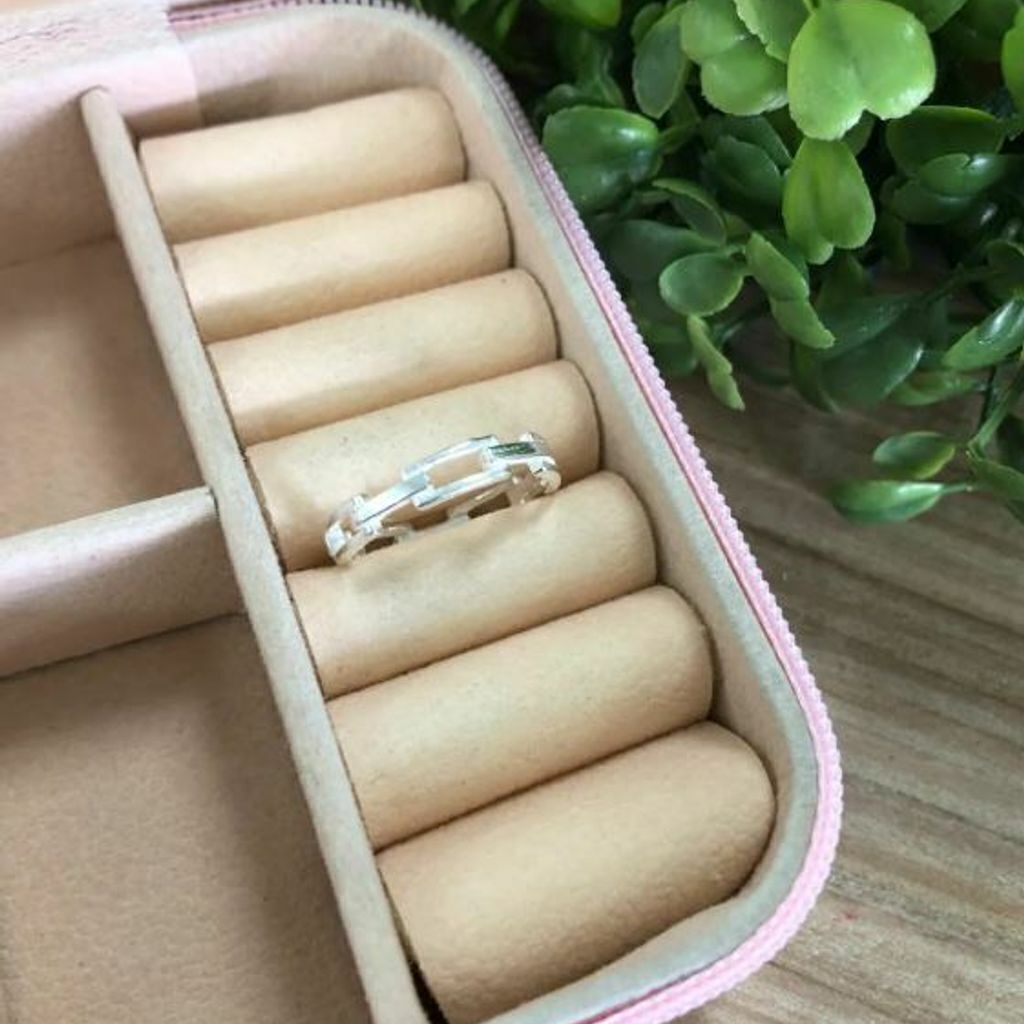 Anel de prata 925 estilo corrente liso