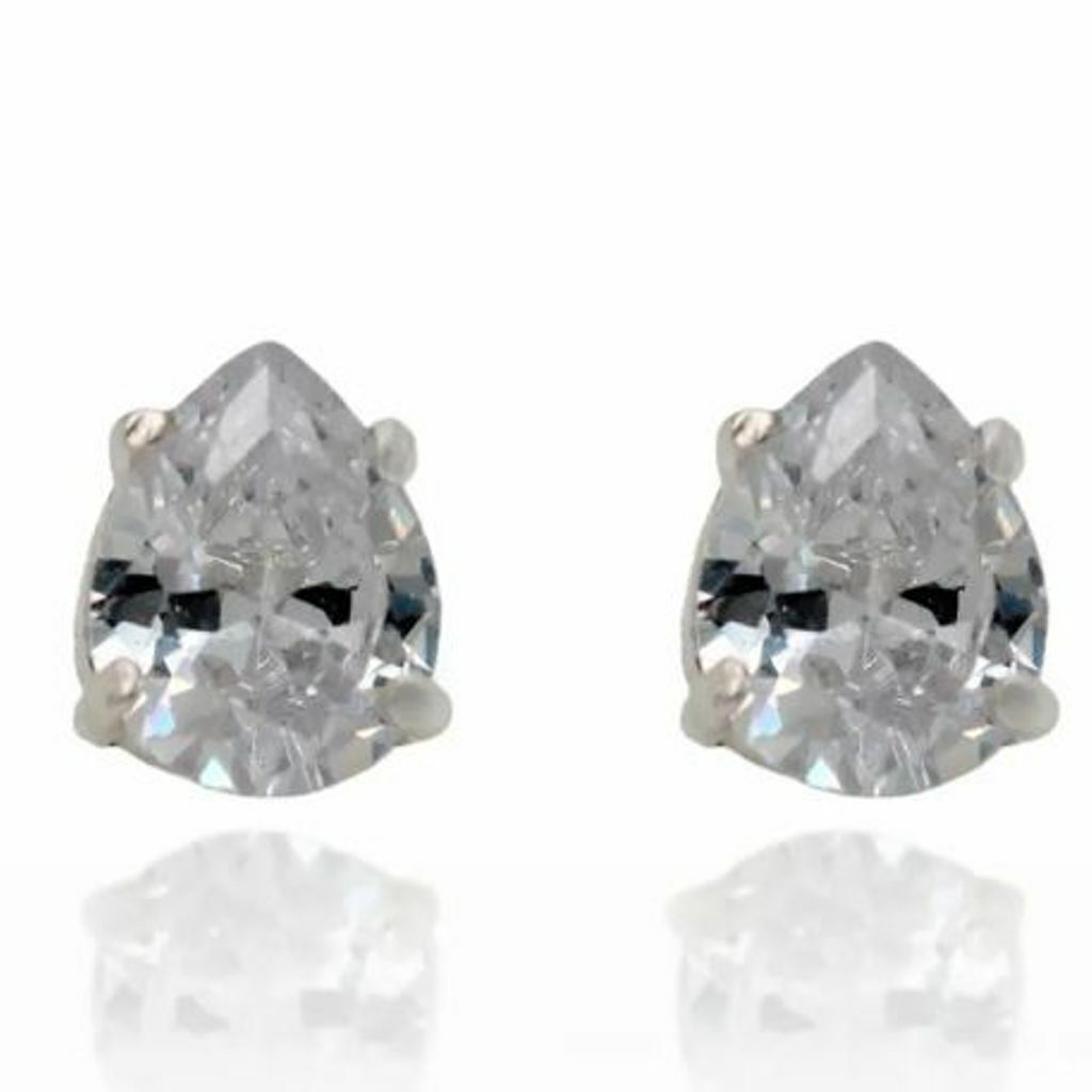 Brinco de prata 925 Gota zircônia 7X10MM