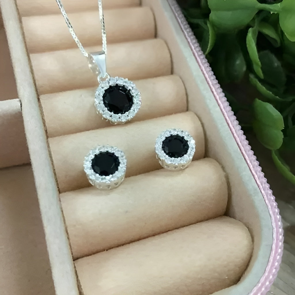 Corrente Conjunto Zircônia Redondo com Borda Cravejada 45cm