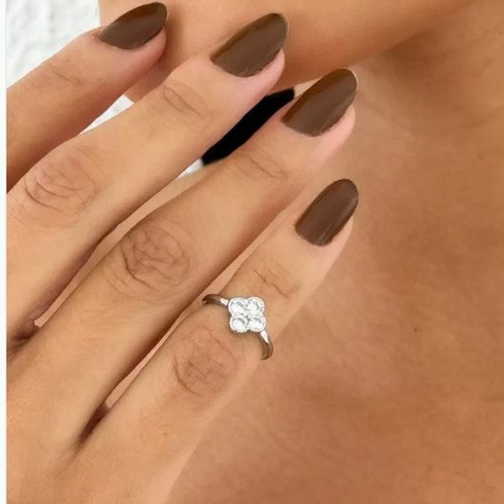 Anel Falange Folheado a Ouro 18k e Prata Inspiração Vg. Com Zircônia