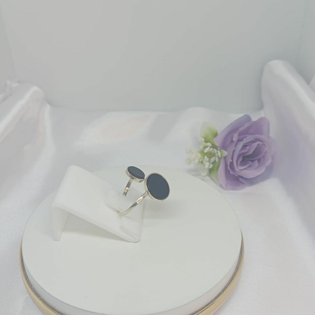 Anel Ágatas Negra Regulável