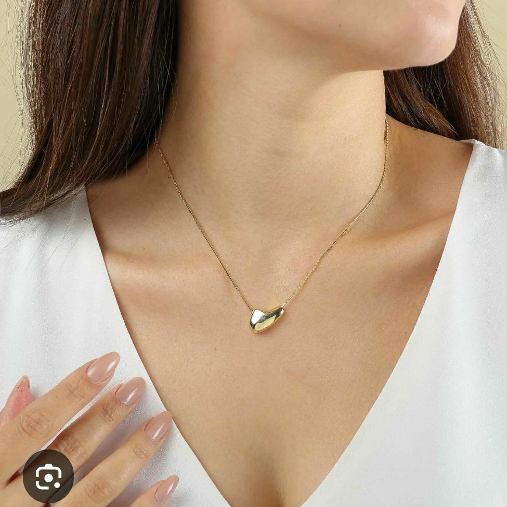 Gargantilha Gota Deitada Semi Jóia Ouro