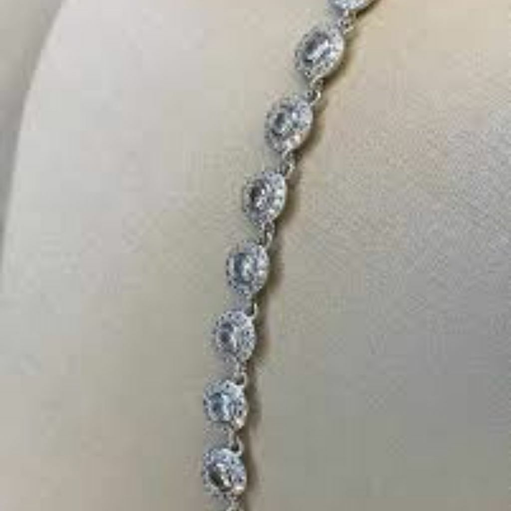 Pulseira Pedras Swarovski Prata Italiana 925