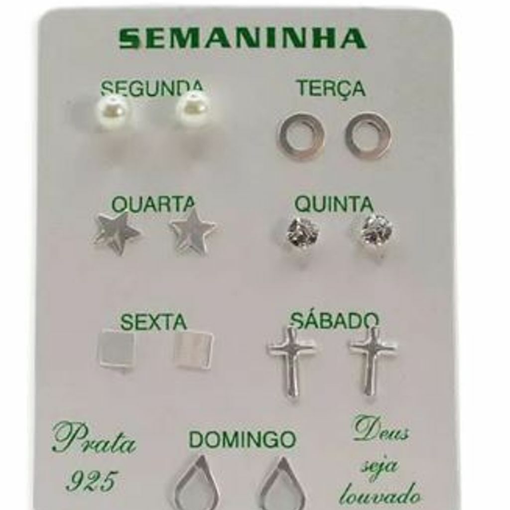 Brinco prata 925 Semaninha 7 modelos